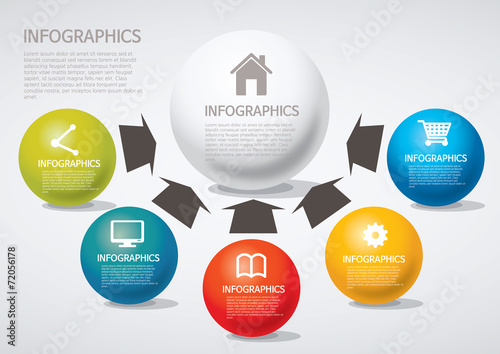 info graphics - arrow, Venn diagram