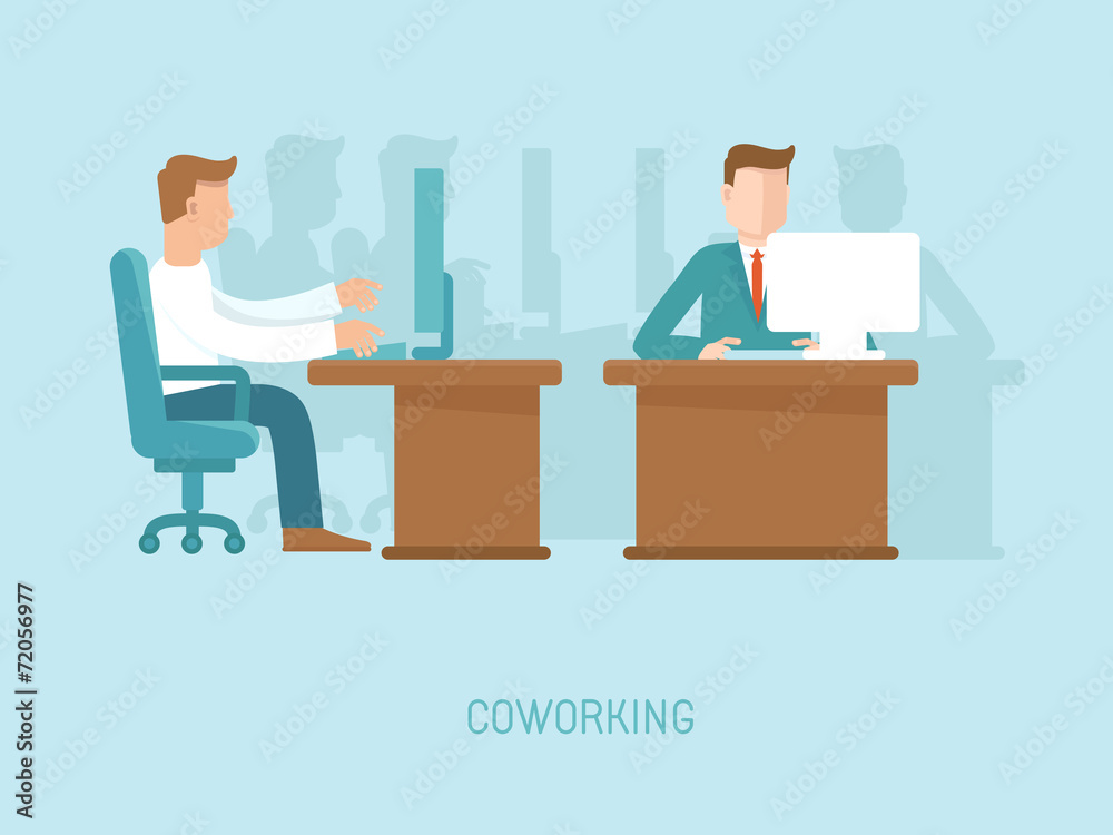 Vector coworking concept in flat style