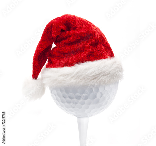 Weihnachtsmütze auf Golfball