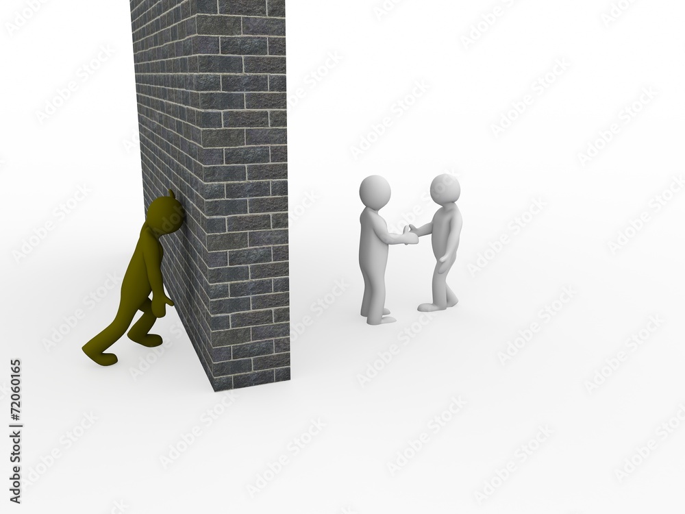 men shaking hands on white background