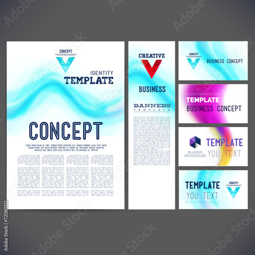 Set corporate identity kit or business kit with artistic