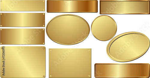 set of golden plaques photo