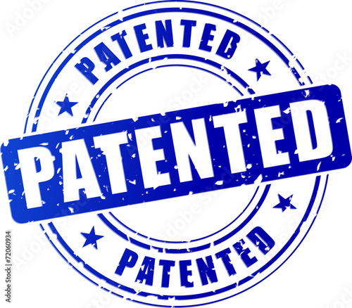 blue patented stamp