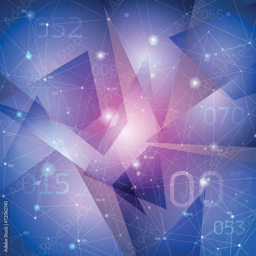 Space background, geometry surfaces, lines and points,