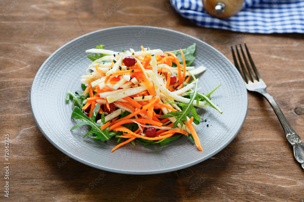 celery and carrot salad with cranberries