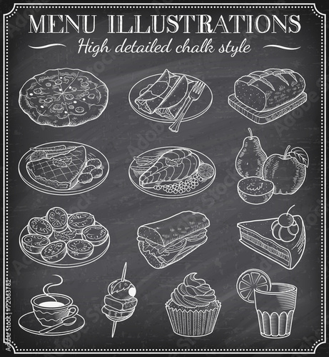 Vector Chalkboard Food Illustrations