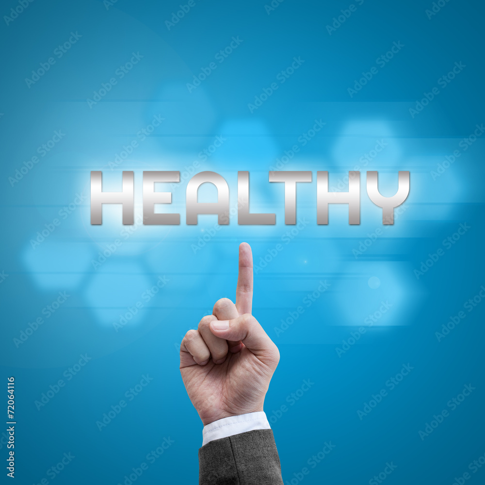 Businessman hand working with modern computer interface as Healt Businessman hand working with modern computer interface as Healt