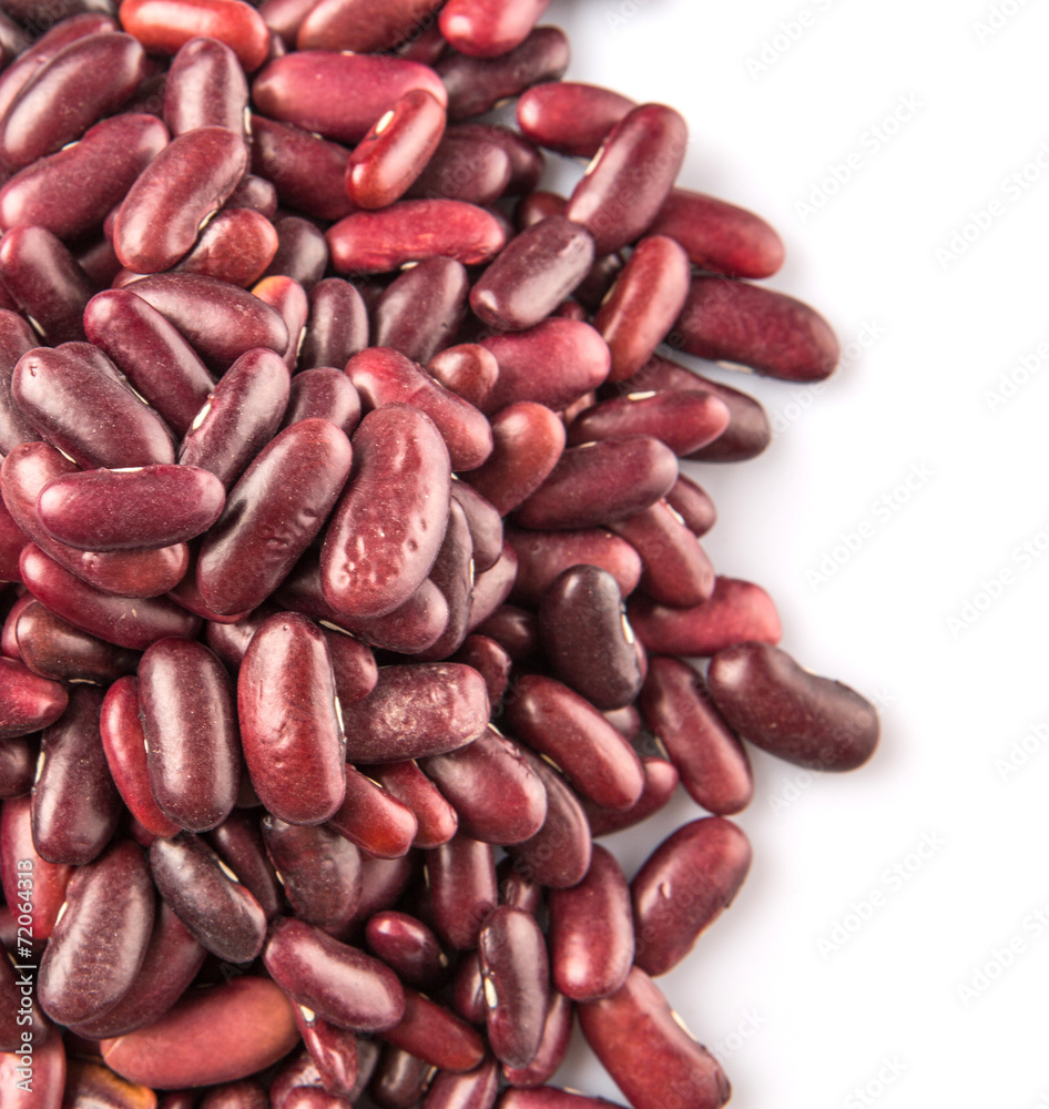 Red kidney beans on white background Red kidney beans on white background