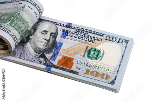 Dollar bank note money isolated closeup