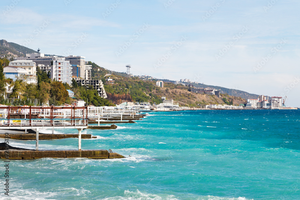 view of Massandra waterfront in Yalta