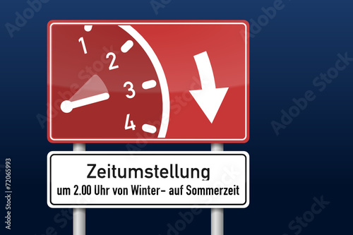 verkehrszeichen eckig rot zeitumstellung nach vorne II