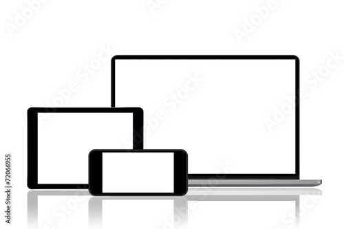 Laptop, tablet and smart phone