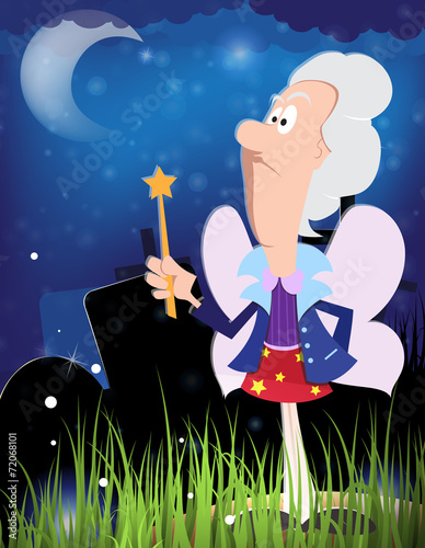Fairy godmother with magic wand