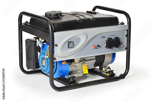 Gasoline powered,  emergency electric generator isolated