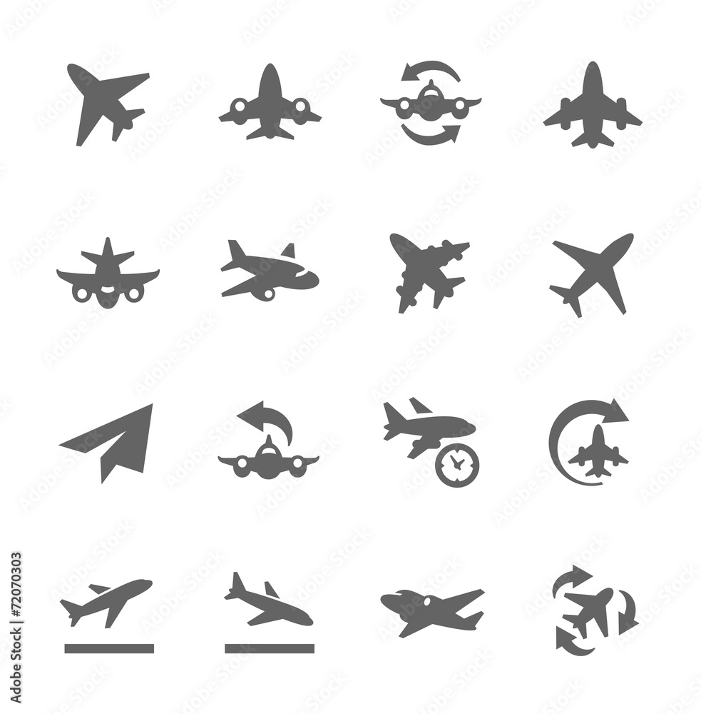 Fototapeta Planes Icons