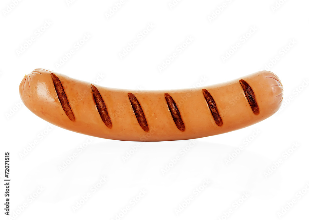 Grilled sausage isolated on white background Grilled sausage isolated on white background
