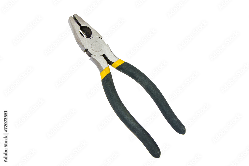 Fototapeta premium Pliers and wire cutter element isolated on white