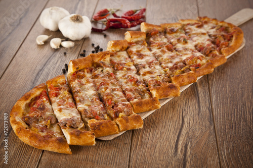 Turkish pide beef and cheese pita