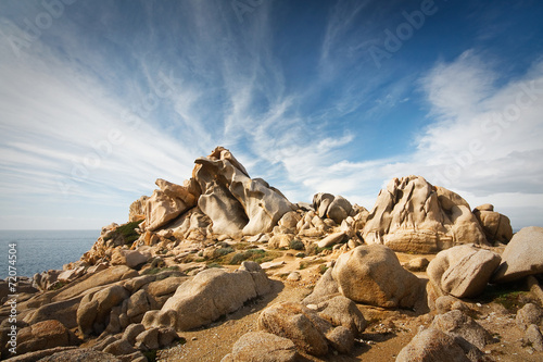 Rock formations in Capo Testa in Sardinia, Italy. photo