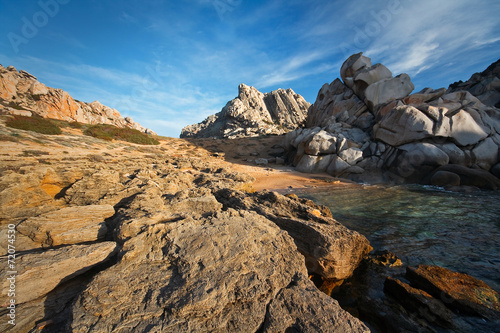 Coast of Capo Testa in Sardinia, Italy.