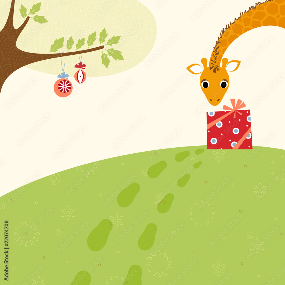 Naklejka premium Gift for Giraffe