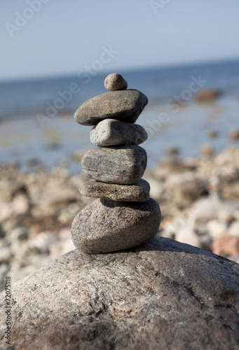 Stone tower on rocks