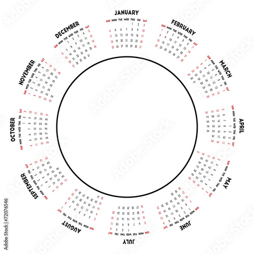 Round calendar 2015