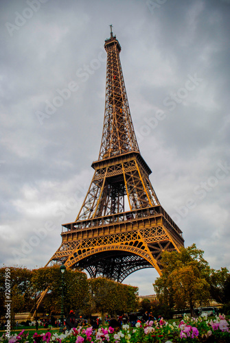 autumn morning with Eiffel Tower, Paris, France