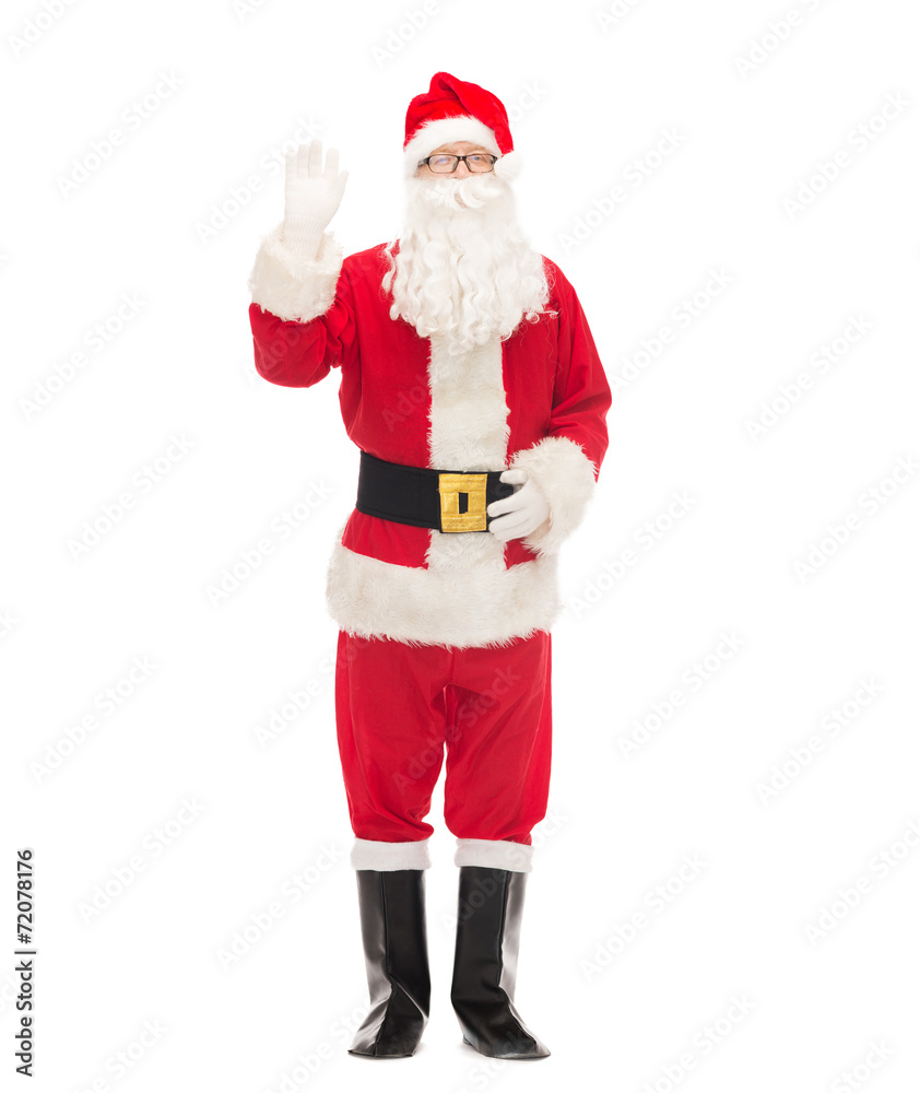 man in costume of santa claus man in costume of santa claus