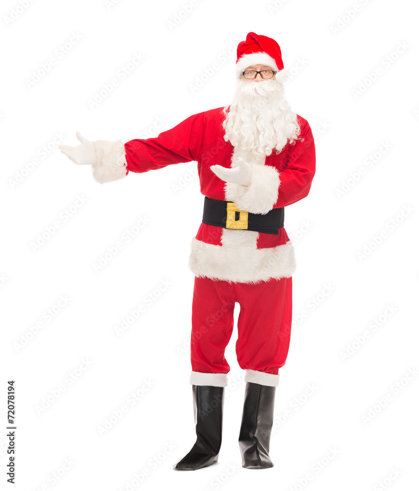 man in costume of santa claus man in costume of santa claus