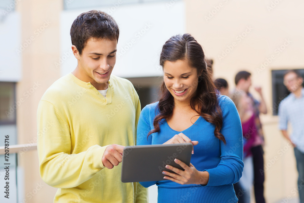 group of smiling students tablet pc computer group of smiling students tablet pc computer