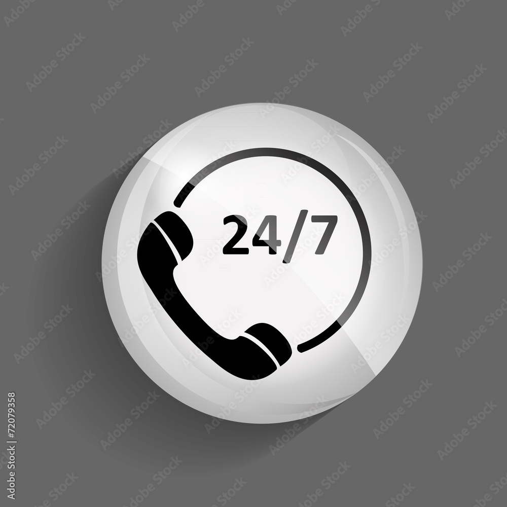 Customer service 24.7 Glossy Icon Vector Illustration Customer service 24.7 Glossy Icon Vector Illustration