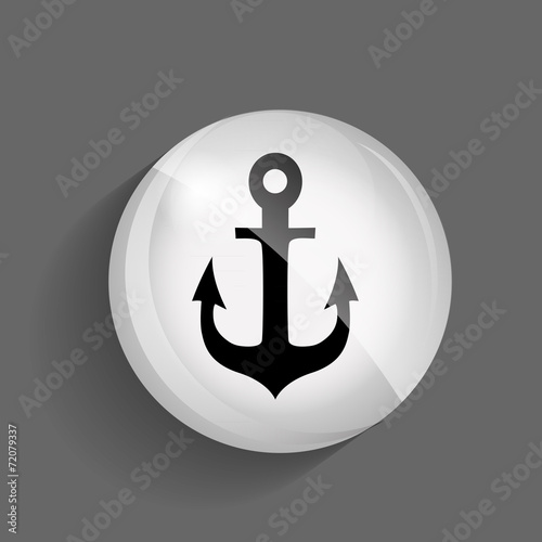 Sea Glossy Icon Vector Illustration
