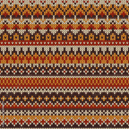 Knitted seamless pattern in traditional Fair Isle style