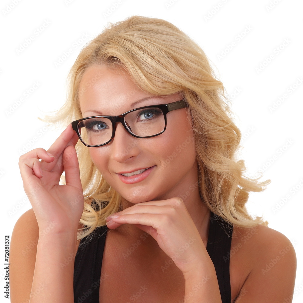 blonde woman wearing glasses blonde woman wearing glasses