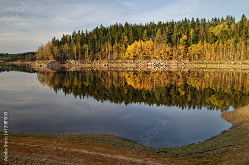 Lake in autumn landscape