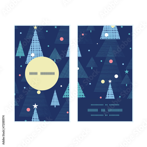Vector abstract holiday christmas trees vertical round frame