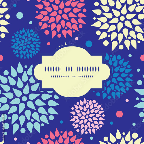 Vector colorful bursts frame seamless pattern background
