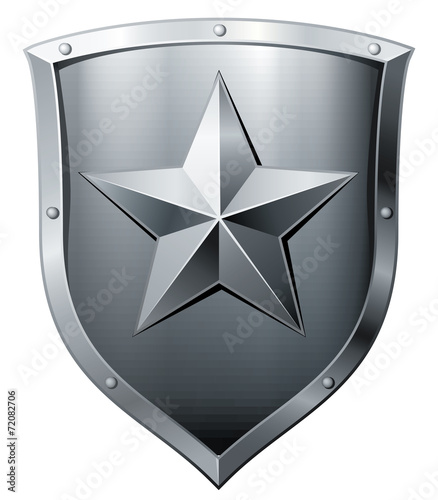 Metal shield with star