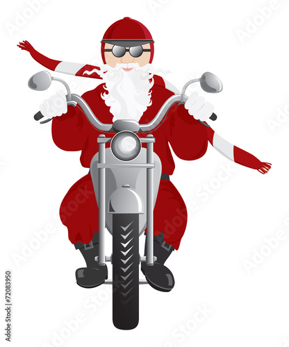 Biker Santa on Motorcycle