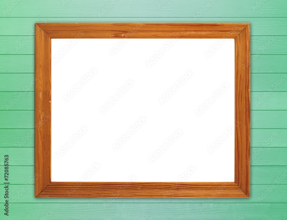 blank wood frame on colorful wood wall background blank wood frame on colorful wood wall background