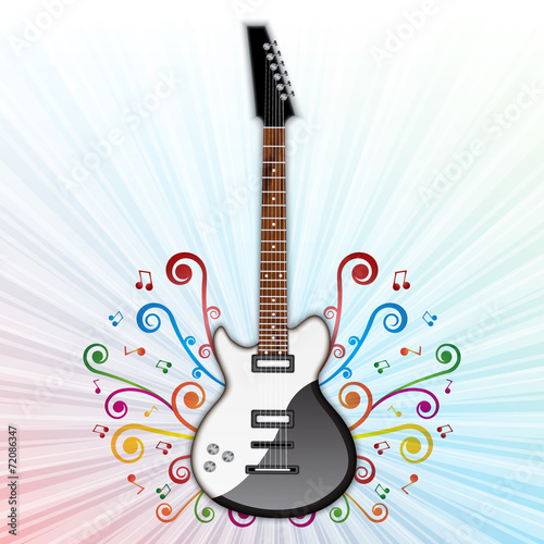Background with electric guitar