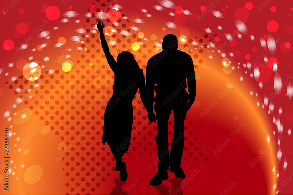 Vector silhouette of people.