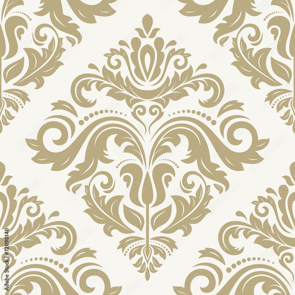Damask Seamless Vector Pattern. Orient Background Damask Seamless Vector Pattern. Orient Background