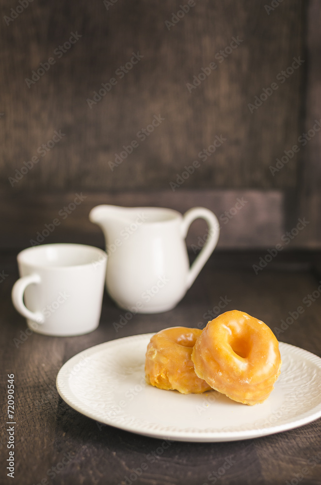Spanish typical dessert in dark background Spanish typical dessert in dark background