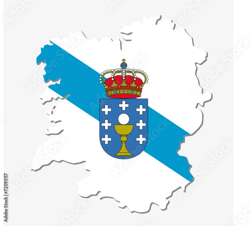 galicia map with flag