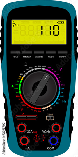 Vector illustration of a digital multimeter