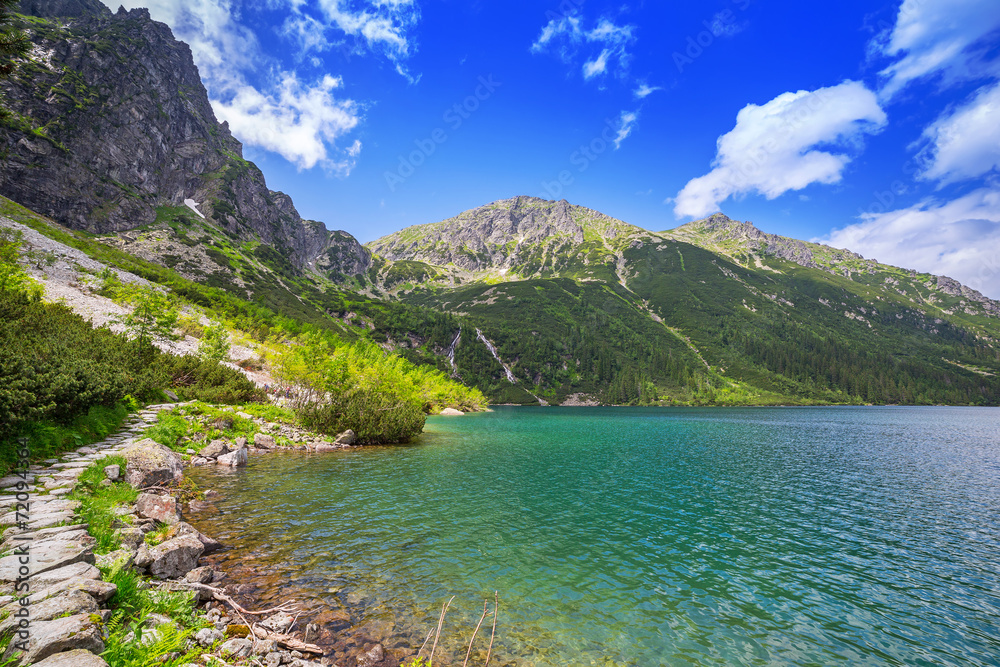 Fototapeta Oko Denny jezioro w Tatrzańskich górach, Polska