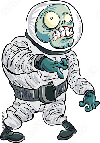 Cartoon zombie astronaut