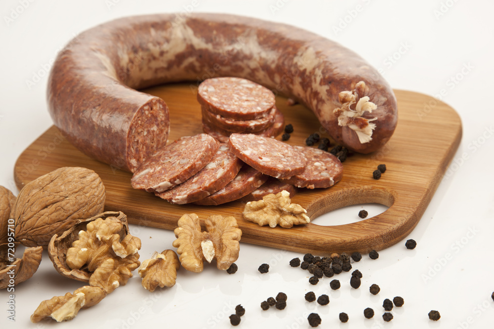 Fototapeta premium Sausage ( Turkish Sucuk ) isolated
